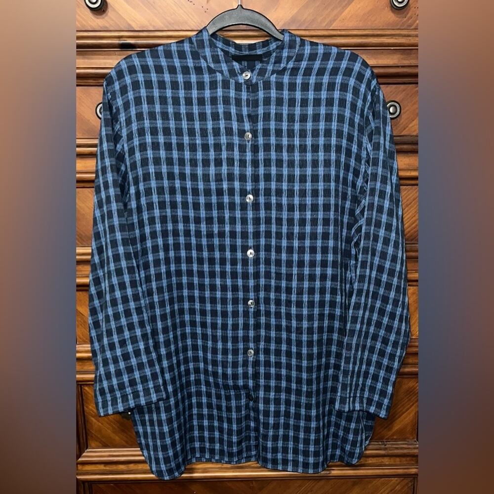 Karen Scott Plaid Button Down Tunic